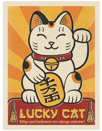 Plaque décorative maneki neko - plaque,