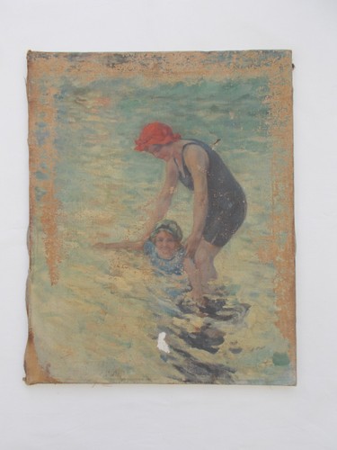 Tableau ancien huile - tableau, toile
