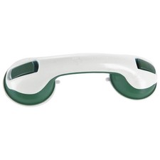 Poignée de Sécurité Salle de Bain avec Ventouses 30cm Blanc Vert