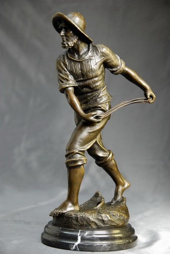 Art nouveau pêcheur - au, filet