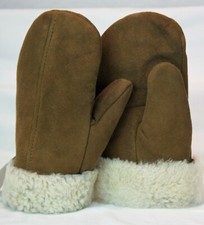 Véritable Peau de Mouton Cuir Mitaines Unisexe Caramel Daim Marron S-2XL