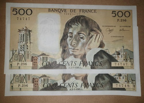 Billets 500 francs - billets, de