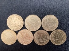  France 7 pièces 10 centimes Marianne 1967, 1978, 1988, 1989, 96, 97 et 1998