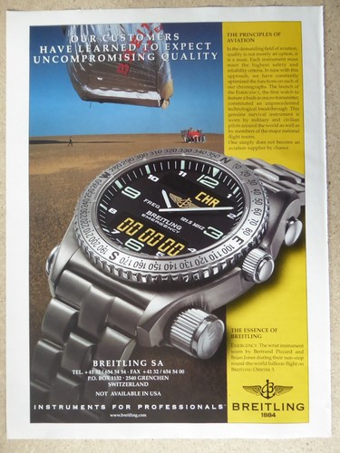 1999 pub montre - montre, breitling