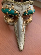 Authentic Venetian Masquerade Hand Painted Papier-Mâché Mask,Italy made