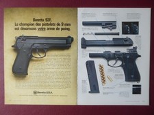 10/1985 PUB BERETTA USA PISTOLET 9MM 92F PISTOL ORIGINAL FRENCH AD