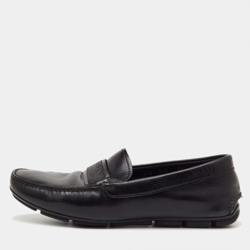 Mocassins prada cuir noir - en,