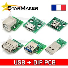 Connecteur USB to DIP pin PCB - Adaptateur Mâle / Femelle / Micro convertisseur