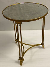 1970 ‘ Guéridon Français Style Adam Weisweiler Maison JANSEN Plateau Miroir