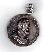 Médaille Henri IV Unification des deux Royaumes 1598 Bronze Duo Protegit Unus