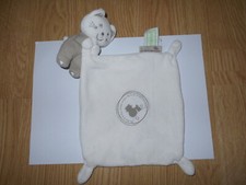 DOUDOU léa le chat avec carré PREMAMAN marron brun blanc écru mimi la souris