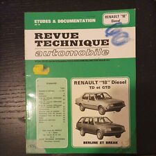 Revue technique Renault 18 D TD GTD R18 Diesel turbo diesel berline break RTA