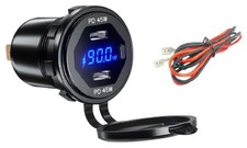 Chargeur De Panneau Monté USB Type C PD, 90W, 12V À 24V - USB-C-PANEL-B-DUAL