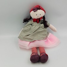 Doudou poupée grise rose rouge violet fleur JACADI - 34101
