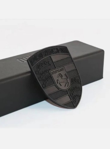Porsche emblème capot noir - emblème, /