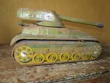 Jouet ancien Joustra / Char en tôle / Inscription Lorraine