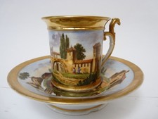 Tasse porcelaine XIXe siècle Style Empire art de la table (19613)