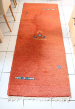 Tapis Gabbeh laine noué main India 2m x 80cm