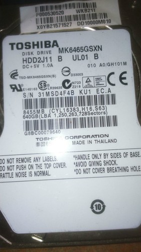 Disque dur toshiba - toshiba, mk6465gsxn
