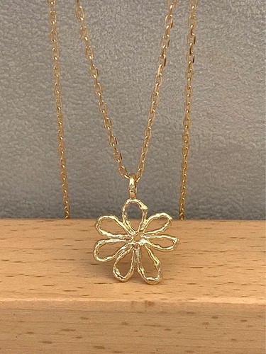 Pendentif fleur plaqué - , or