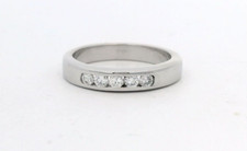 Platine 0.30ct Rond Naturel Diamant 5-Stone Anneau Bague (F, SI1) 3.6mm Taille 5