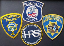 4 PATCH POLICE AMERICAINE 1970/80 Insigne brodés US POLICE