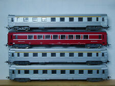 Rame JOUEF - Le MISTRAL - 3 x Voiture INOX + 1 Voiture RESTAURANT ROUGE - TBE