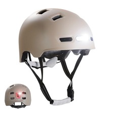 Crazy Safety Vertigo Matt Black Bike Helmet Front And Rear Light USB  Skater Hel