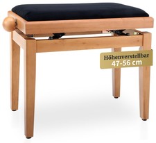 Banquette de Piano Clavier Numerique Siege Tabouret Banc Bois Reglable Merisier