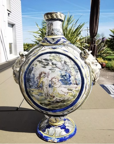 Gourde faïence polychrome - faïence,