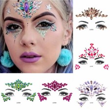 Autocollant De Tatouage Adhésif À Paillettes Pour Maquillage De Fête Pierres /