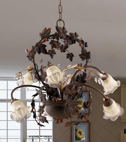 Lustre lumières fer forgé - fer,