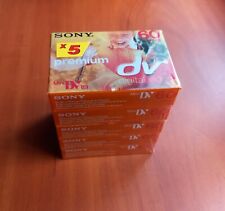 Lot de 5 cassettes SONY mini DV 60 minutes. Pour camescope. Neuf sous blister