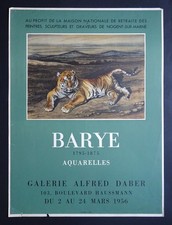 BARYE Aquarelles Affiche originale de 1956 Exposition Galerie Daber Paris Fauve