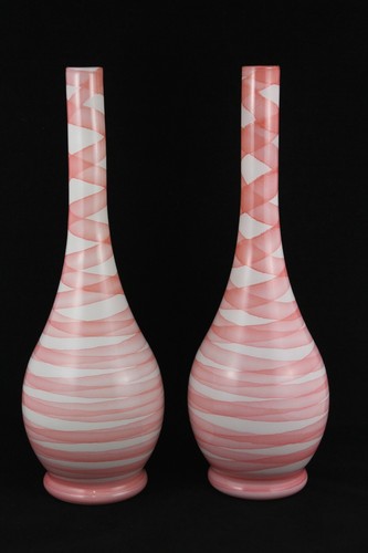Paire vases verre - en,