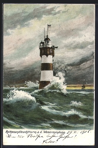 Carte postale phare - , sable