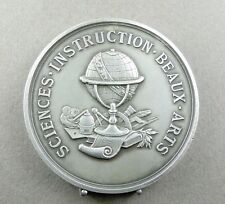 French Medal. Earth globe, Architecture, Science, Chemistry, Mathematical, 1910.