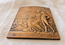 MEDAILLE PLAQUE  BRONZE CONTEMPLATION GRAVEUR AUG . MAILLARD