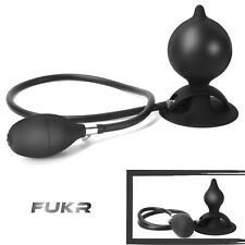 Plug Anal Gonflable Gode XXL Silicone Ventouse Noir Sextoys Homme Femme Large FR