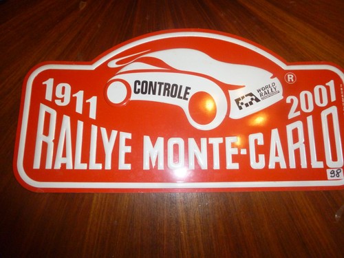 Plaque rallye monte carlo - plaque, 2001