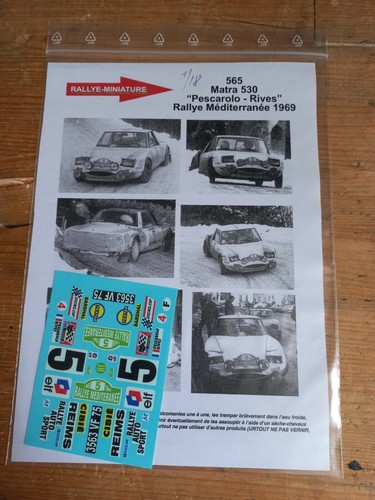 Decals ref 565 matra 530 - matra,