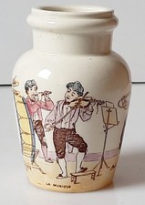 Ancien Pot à moutarde en Faience K.G LUNEVILLE - LA MUSIQUE 🎶
