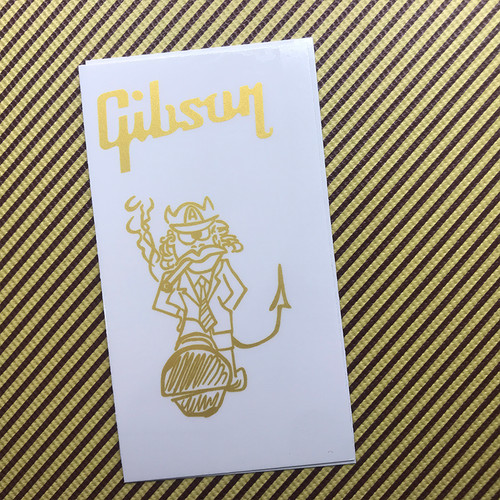 3pcs golden guitar logo decal - 3pcs,