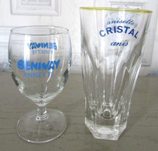 Lot de 2 verres anisette : Anisette Cristal Anis & Benivay anisette