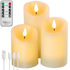 Lot de 3 Bougies LED