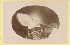 Le Lieure, Pape Pie IX sur son lit mortuaire  Vintage albumen Carte Cabinet, Gio