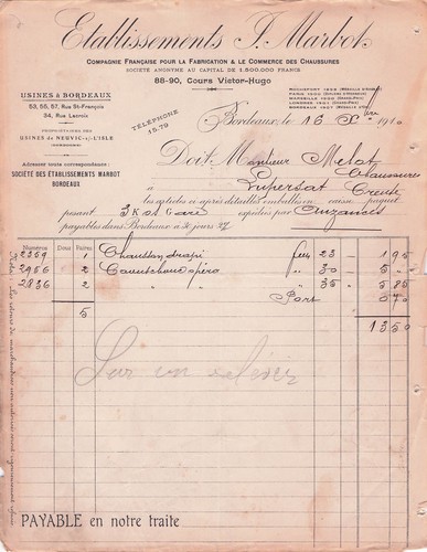 Bordeaux fabricant marbot - 33,