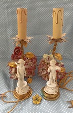 PAIRE DE LAMPES LUMINAIRE CHERUBINS ANGES ENFANTS
