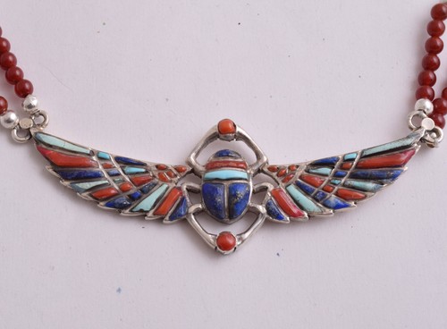 Collier scarabée ailé - ,