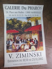 Affiche d'Exposition Galerie du Pharos de 2002 Véronique Ziminski 59 X 40    20